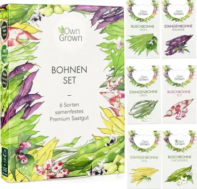 Produktbild von OwnGrown Bohnen Set - 6 Sorten samenfestes Saatgut