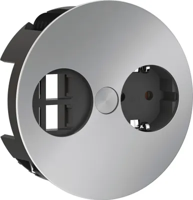 Produktbild von BACHMANN TWIST 1x Schutzkontakt, 2x Keystone, GST18 Stecker, chrom, 0,2 m