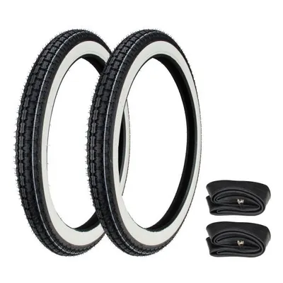 Obrázok produktu pre 2x biela pneumatika Kenda K252 2.50-19 (2 1/2 x 19) 41P TT + duša