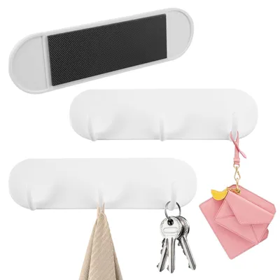 Magnetische Schlüsselhalter 3er Set mit 3 Haken, 16,5×4,5 cm