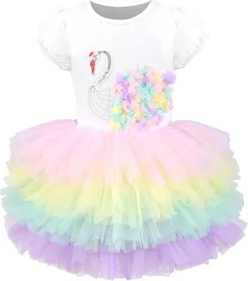 Immagine prodotto di Gonna in tulle, vestito da bambina, rosa, tutù, per ballare, modello "fatigue", ideale per feste di danza e balletto, taglie 3-7 anni