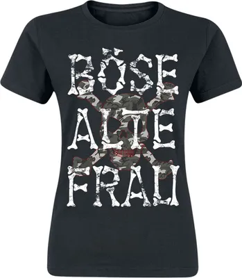 Produktbild von Sprüche T-Shirt Damen Böse alte Frau schwarz S