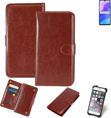 Produktbild von K-S-Trade 360° Hülle kompatibel mit Huawei Honor 30 Lite braun Kunstleder Case BookCase WalletCase Kunstlederederhülle Handyhülle, Rundumschutz