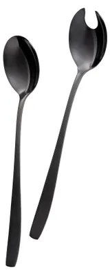 Salatbesteck-Set 2-teilig, schwarz, Edelstahl 18/0, spülmaschinengeeignet