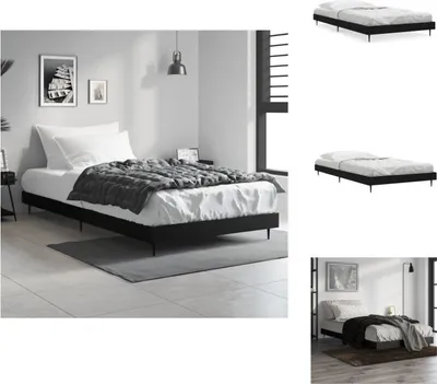 Immagine prodotto di vidaXL Struttura letto nera 90x200 cm in legno - Letti e strutture letto