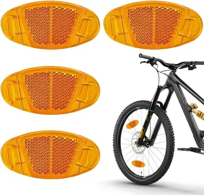 Immagine prodotto di Riflettori per bicicletta [set di 4] arancioni, set di catarifrangenti, catarifrangenti per bicicletta, riflettori a catena