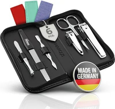 Zdjęcie produktu dla Zestaw do manicure marQus, 6-częściowy – etui z sztucznej skóry, Solingen – kolor czarny