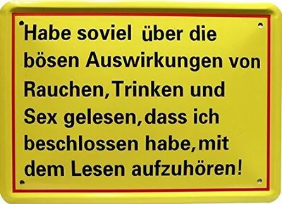 Metallschild 15 x 21 cm – lustiger Spruch