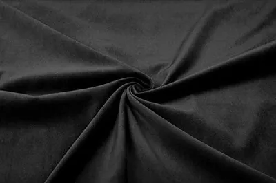 Samtstoff, weich, dehnbar, 165 cm breit, Schwarz, 1 Meter