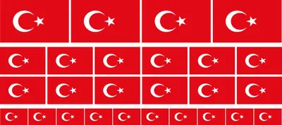Produktbild von Mini Aufkleber Set - Pack glatt - 4x 51x31mm+ 12x 33x20mm + 10x 20x12mm- selbstklebender Sticker - Türkei - Flagge / Banner / Standarte fürs Auto, Büro, zu Hause und die Schule - Set of 26