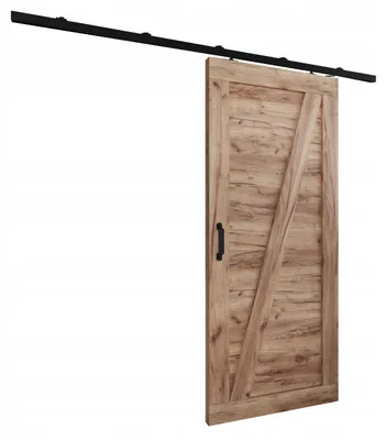 Produktbild von KierMoebel Schiebetür Komplettset HS-45 ADIO Craft Gold 96x205x3,2 cm, Wohnzimmer Schiebetür