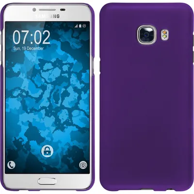 Produktbild von PhoneNatic Case kompatibel mit Samsung Galaxy C5 - Hülle lila gummiert Hard-case + 2 Schutzfolien