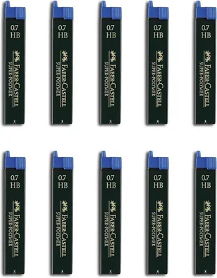 Produktbild von Famanu Bleistiftminen 0,7 mm HB - 10 Stück für Zeichnen und Schreiben