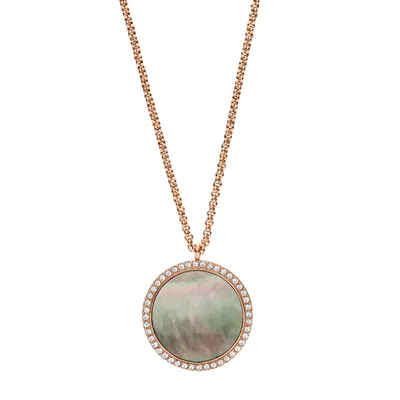 Produktbild von Fossil JF02952791 Kette Anhänger Damen Classics Rosé-Ton Perlmutt Grau