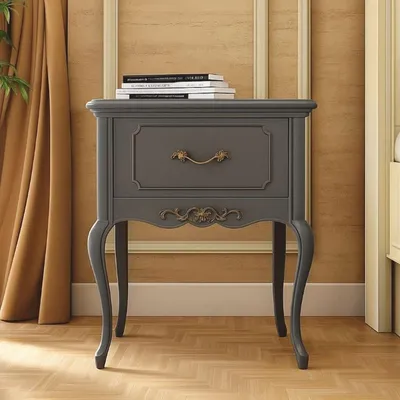 Image de Casa Padrino Table de chevet baroque de luxe avec tiroir Gris H. 60 cm - Meubles baroques