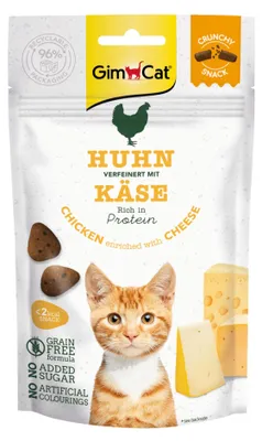 Productafbeelding van GimCat Knapperige Snacks met Kip en Kaas, 50 gram