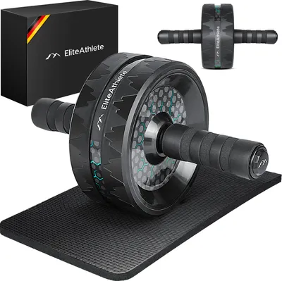 Image de EliteAthlete® rouleau pour abdominaux - AB Roller - appareil pour abdominaux pour la maison - chemin pour le ventre - entraîneur abdominal - AB Wheel incl. tapis de genoux rembourré, couleur:bleu