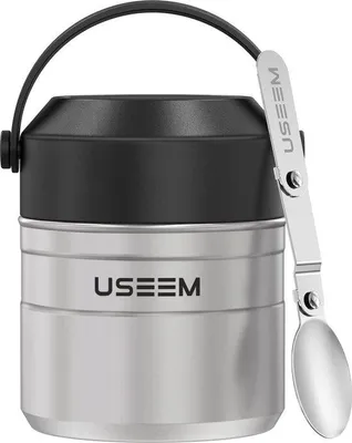 Produktbild von Unyqoos® Thermo-Essensbehälter 520 ml – 316L Edelstahl, vakuumisoliert (24 Std. warm / 12 Std. kalt), auslaufsicher, inkl. Klapplöffel, Thermo-Lunchbox für Kinder und Erwachsene