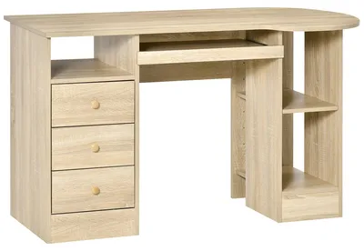 Immagine prodotto di Scrivania da Ufficio 125x60x74 cm con Cassetti Ripiano Tastiera in Legno