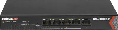 Image de Edimax GS-3005P Switch Gigabit Ethernet Gestito 5 Porte PoE Nero