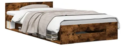 Immagine prodotto di vidaXL Struttura letto con contenitore in rovere affumicato 80 x 200 cm