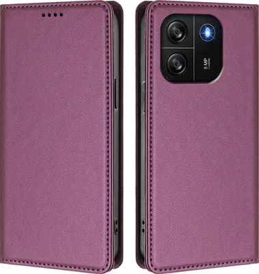 Image de Étui en cuir pour Blackview Wave 6C, étui à rabat magnétique en cuirPolyuréthaneavec support, violet