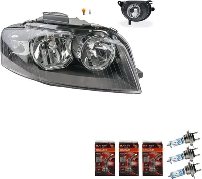 Obrázok produktu pre Johns, svetlomety + Osram Night Breaker Laser vhodné pre Audi A3 8P 05/03-07/08Re. 8P0941004K 8P0941004A 8P0941700A