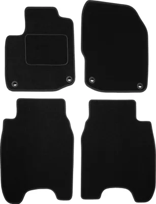 Image de Tapis De Sol Noir Velours Pour Honda Civic 2012-2016 4pcs, Ajustement précis, Base Antidérapante, Renforcée dans la Zone de la Pédale