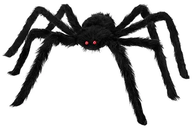 Productafbeelding van Halloween Decoratie - Spin - Fluffy - Zwart - 90 x 17 Cm