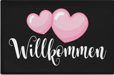 Produktbild von Trendation - Willkommen Fußmatte Herzen Grafik Geschenk Innen und Außenbereich 60x40 cm