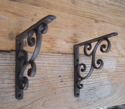 Produktbild von Regalwinkel, 2 Stück Regalträger, Wandkonsolen, Wandregal, Gusseisen