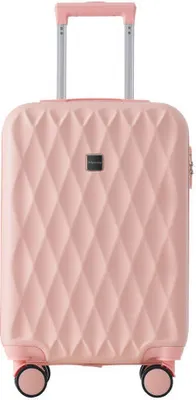 Produktbild von AIORBER Koffer, 24 Zoll, Teleskopische Zugstangen, Netztasche, mit 2 Bremsrollen, ABS-Material, Kreuzgurte, 43x27x66 cm, Rosa