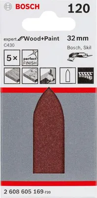 Produktbild von Schleifblatt C430, 32 mm, 120, ungelocht, 5er-Pack