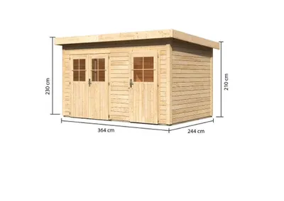 Produktbild von Karibu Gartenhaus Gerätehaus 2-Raum-Haus Tintrup naturbelassen 364x244x230 cm