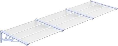 Immagine prodotto di vidaXL Tettuccio per porta grigio e trasparente 297,5x90 cm in policarbonato