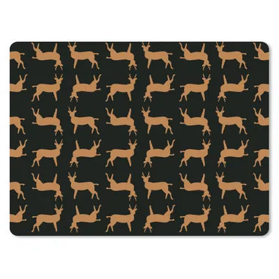 Obrázok produktu pre Podložka pod myš - Vzor - Deer - Black - Brown - 23x19cm - Rohožka pod myš
