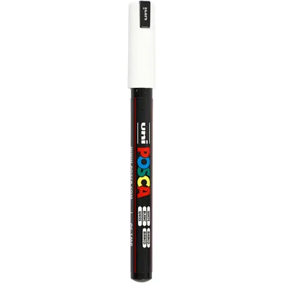 Produktbild von Uni-Ball uni POSCA PC-1MR, Weiß, Schwarz, Weiß, Bullet