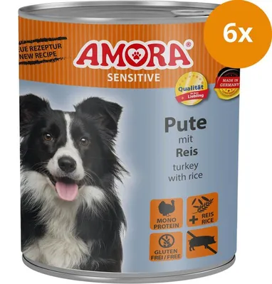 Image de AMORA Dog Sensitive Dinde & Riz - 800 g