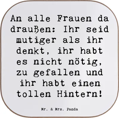 Produktbild von Mr. & Mrs. Panda Untersetzer für Gläser Spruch Mut und Hoffnung - Weiß - Geschenk, gläseruntersetzer, Tischuntersetzer, Zitat, Getränkeuntersetzer, Inspiration, Coaster