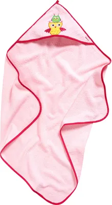 Immagine prodotto di Playshoes, coperta con cappuccio in spugna per bambine, motivo gufo, colore rosa, taglia 14, codice prodotto 340039