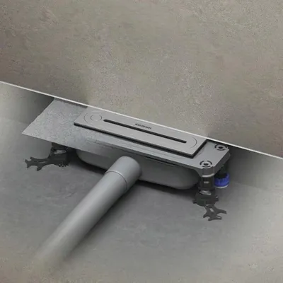 Imagen del producto de Conjunto Kaldewei FLOWPOINT, desagüe puntual 2410, con sistema de desagüe horizontal plano FLOWDRAIN 4204
