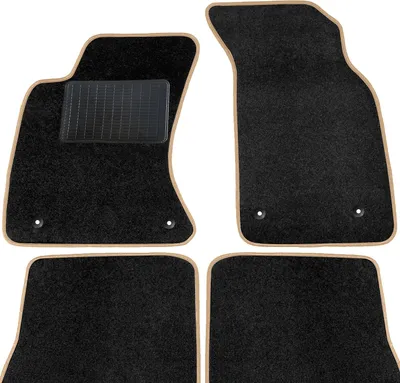 Obrázok produktu pre moto-MOLTICO Podlahové rohože do auta Velours Autorohože čierne Sada 4-dielnych rohoží do auta vhodná pre Audi 80 Cabrio 1988-1994 (béžová - ozdobné švy)