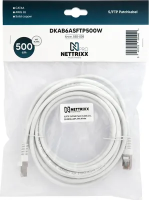 Obrázek produktu pro NETTRIXX - Kabelová páska CAT6A SFTP 500 cm bílá - 550005
