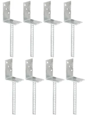 Produktbild von Alberts 8 x L-Pfostenträger mit Riffelstahl-Betonanker, 80x104 mm, Betonanker 20 mm, feuerverzinkt, zum Einbetonieren
