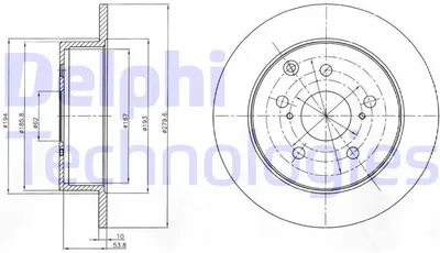 Produktbild von 2x DELPHI Bremsscheibe BG4303 für TOYOTA AVENSIS Kombi (T25) AVENSIS (T25_) 59mm