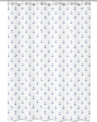 Produktbild von Kleine Wolke Duschvorhang Textil ANCHOR Dunkelblau 240 x 180 cm