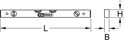 Immagine prodotto di KS Tools 204.5810 2045810 Electricians level 800 mm 0.5 mm