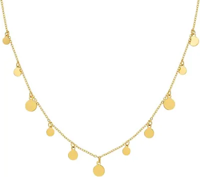 Produktbild von Halskette goldfarben, verstellbar, Edelstahl, mit Münzanhängern, für Damen