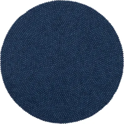 Produktbild von Mono Filzkugelteppich Rund ø 250 cm Dunkelblau