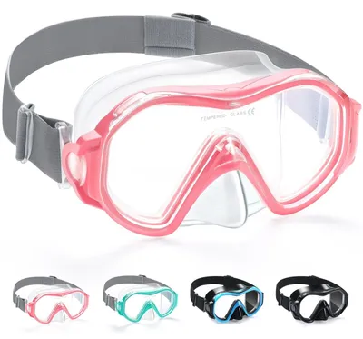 Image de Masque de plongée avec protection nasale et vue panoramique à 180° - Lunette de snorkeling pour adultes